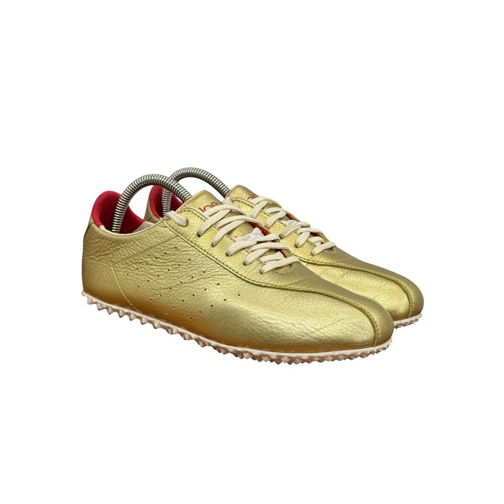Plae‎ Sun Gold Sneaker SZ 7.5 Womens Glam Sporty Comfort Luxe Casual Athleisure